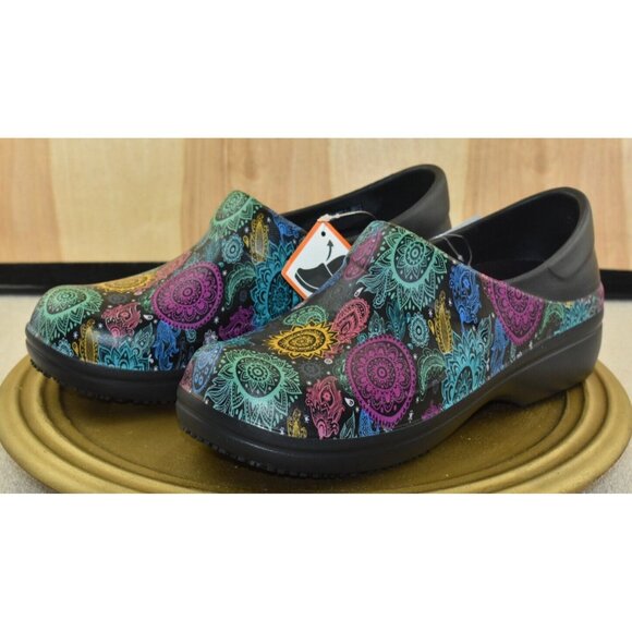 CROCS Shoes - Crocs Neira Pro II Womens Clogs Size 8 Mandala Graphic Slip Resistant Work Shoes
